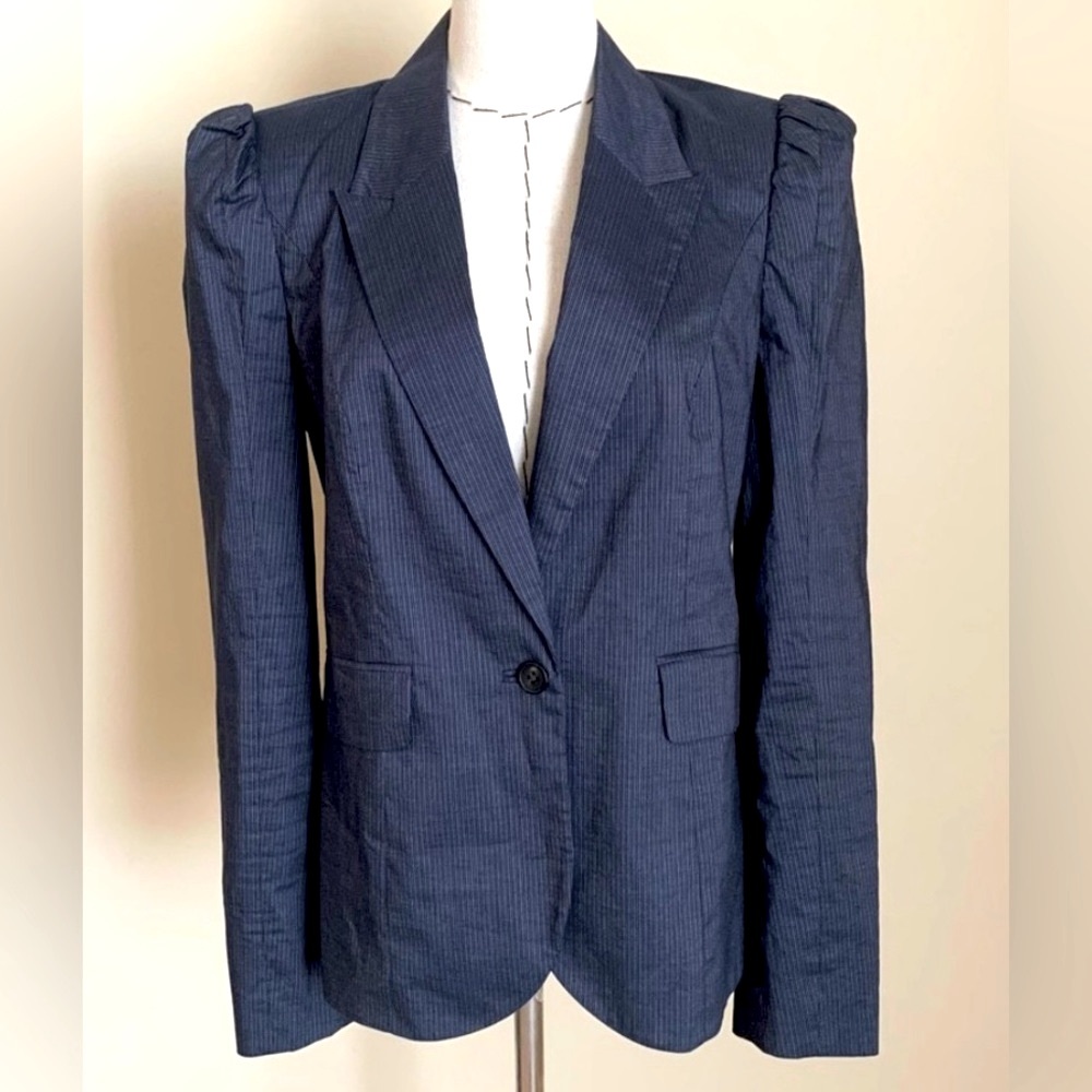 Juicy Couture BIRD new with tags indigo blazer stylish puff sleeve size S